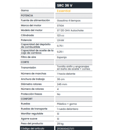 MOTOAZADA 2,5CV STIGA