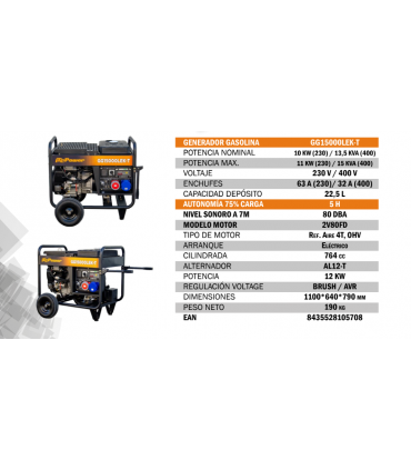 GENERADOR ITC GG15000LEK-T 400V (15 KVA)