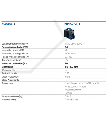 SOLDADORA INVERTER 120T HYUNDAI