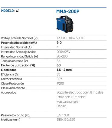 SOLDADOFRA INVERTER 200-P HYUNDAI