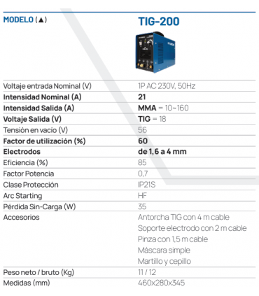 SOLDADORA TIG-200 HYUNDAI