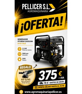 GENERADOR HYUNDAI HY4110LK 230V (3,3 KW)