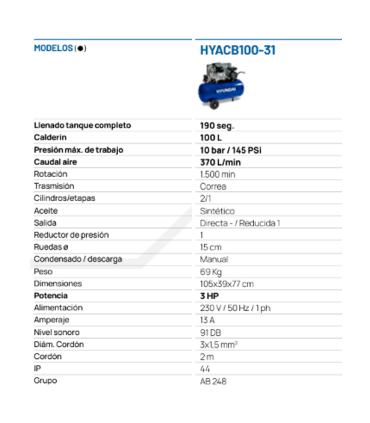 COMPRESOR 100L HYUNDAI