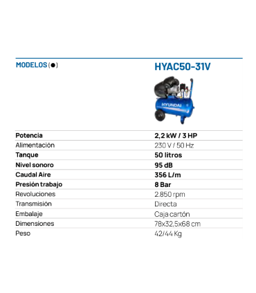 COMPRESOR 50L HYUNDAI