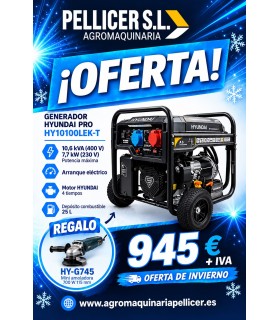 GENERADOR HYUNDAI HY10100LEK-T 400V (10´6 KVA)