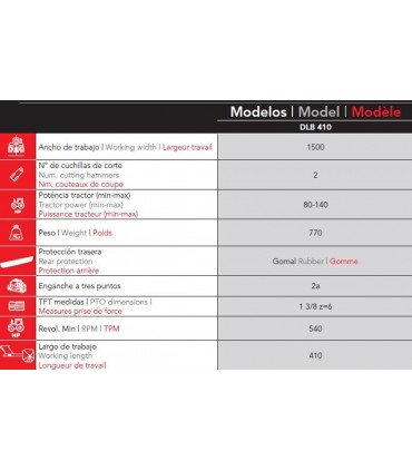 DESBROZADORA BRAZO HIDRÁULICO "DLB 410" VENTURA