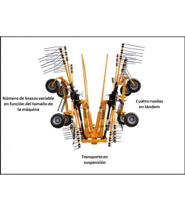 RASTRILLO HILERADOR DE DOS ROTORES BAGÜES