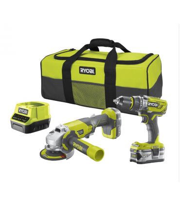 KIT AMOLADORA + TALADRO RYOBI