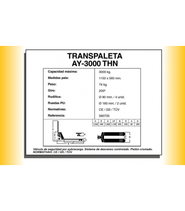 TRANSPALETA MANUAL 3000KG AYERBE TH