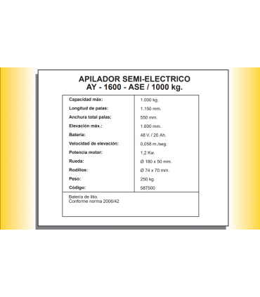 APILADOR SEMI-ELÉCTRICO AYERBE "1600"