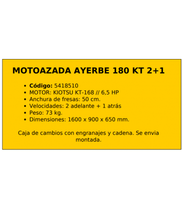 MOTOAZADA "6,5CV" AYERBE 180 KT