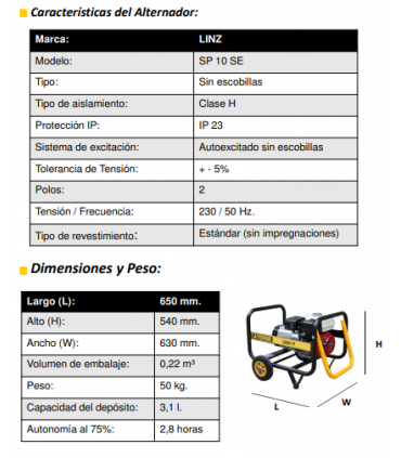GENERADOPR HONDA 3800H-MN 230V (3,8 KW)