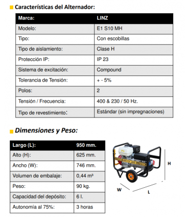 GENERADOR HONDA 9500H-TX 400V (9,5 KVA)
