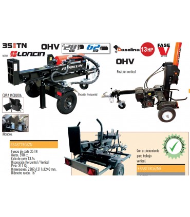 RAJADORA DE LEÑA AUTÓNOMA CON MOTOR