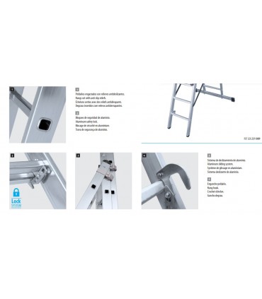 ESCALERA TRIPLE CON BASE